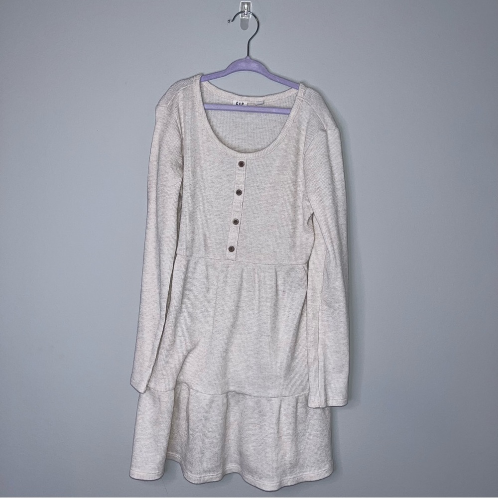GAP Cream Long-Sleeve Kids Dress